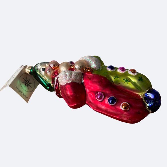 Vtg Christopher Radko Christmas Glass Ornament Elf Clown Court Jester Tag 1995 - Picture 4 of 11